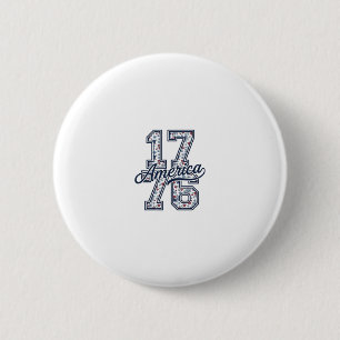1776 Amerika Floral Patriotisches Vintage-Vektor-D Button