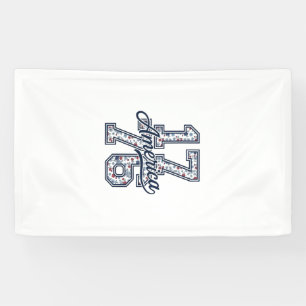 1776 Amerika Floral Patriotisches Vintage-Vektorde Banner