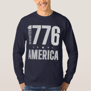 1776 Amerika historisch Freiheit weißer Schriftsat T-Shirt