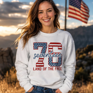 1776 Amerika Land der Freien Patriotisches Vintage Sweatshirt