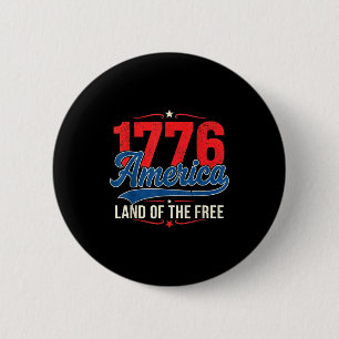 1776 Amerika Land der Freien Vintage Patriotisch Button