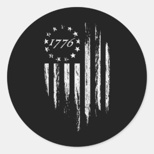 1776 Amerikanische Flagge Betsy Ross 13 Sterne USA Runder Aufkleber