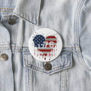 1776 Amerikanische Flagge Button