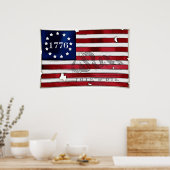1776 Amerikanische Flagge Poster (Küche)
