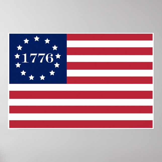 1776 Amerikanische Flagge Poster (Vorne)