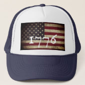 1776 Amerikanischer Flagge Patriotischer Trucker H Truckerkappe (Vorderseite)