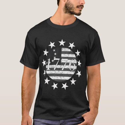 1776 Betsy Ross USA Flag Patriotic T-Shirt (Vorderseite)