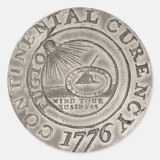 1776 Coin American Revolution der kontinentalen Wä Runder Aufkleber (Vorderseite)