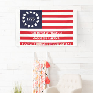 1776 Flag Optionaler Text Patriotic Betsy Ross Banner