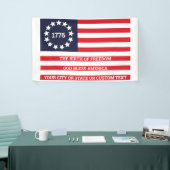 1776 Flag Optionaler Text Patriotic Betsy Ross Banner (Messeveranstaltung)