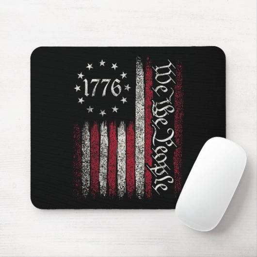 1776 Flag Verfassung Unabhängigkeitstag Amerikanis Mousepad (Mit Mouse)