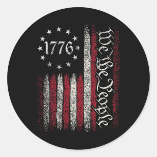 1776 Flagge Verfassung Unabhängigkeitstag Amerikan Runder Aufkleber