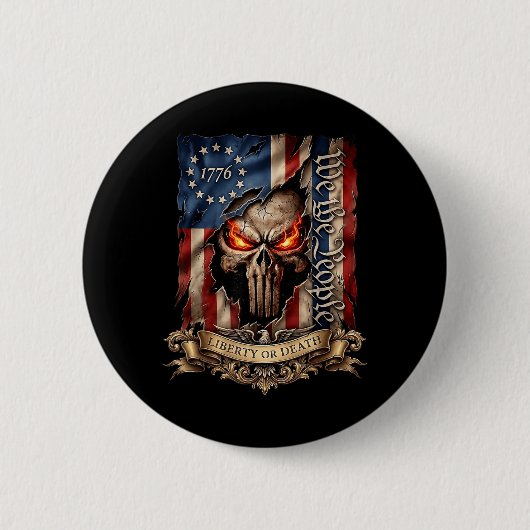 1776 Freiheit Oder Regierungsbehördeth Das Volk Button (Vorderseite)