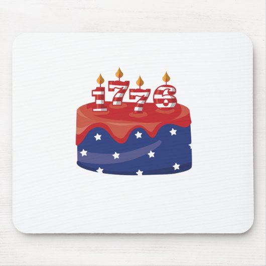 1776 Geburtstagskuchen Mousepad (Vorne)