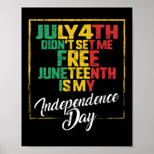 1776. Juli 4. Schwarz Poster