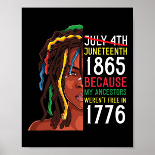 1776. Juli 4. Schwarz Poster