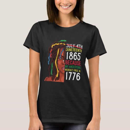 1776. Juli 4. Schwarz T-Shirt (Vorderseite)