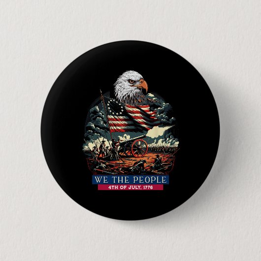 1776 Leben Freiheit Streben Nach Glück 4. Juli Button (Vorderseite)
