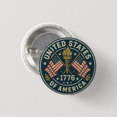 1776 Liberty Torch — Vintages Americana-Siegel Button (Vorne & Hinten)