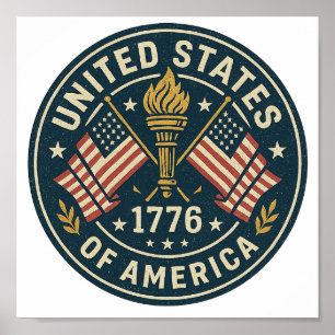1776 Liberty Torch — Vintages Americana-Siegel Poster