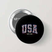 1776 Mädchen am 4. Juli Amerika Button (Vorne & Hinten)