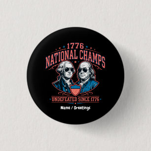 1776 National Champs Vintage-Grafik Unbesiegt  Button