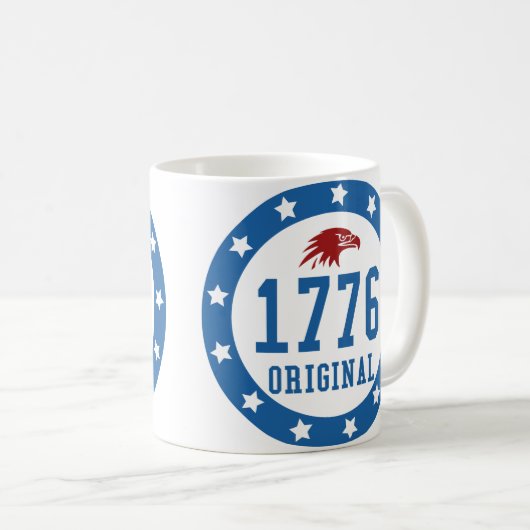 1776 Original 4 July Badge Kaffeetasse (VorderseiteRechts)