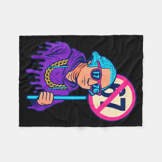 1776 Over 67 Funny Meme George Washington Drip  Fleecedecke (Vorderseite (Horizontal))