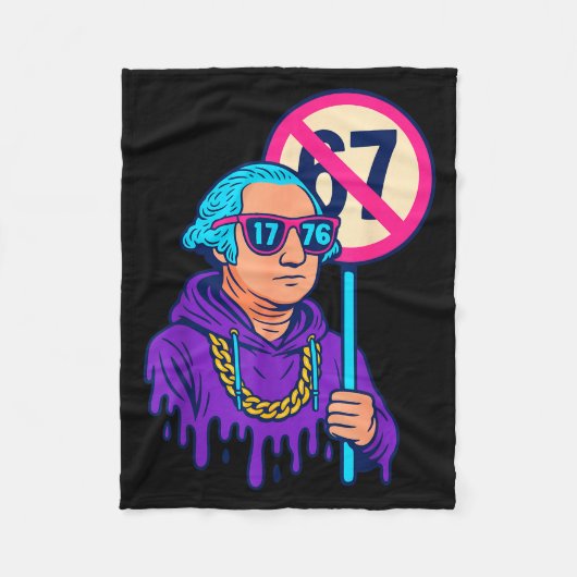 1776 Over 67 Funny Meme George Washington Drip  Fleecedecke (Vorderseite)