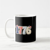 1776 Patchwork Patriotisch 4. Juli Unabhängigkeit Kaffeetasse (Links)