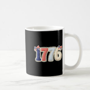 1776 Patchwork Patriotisch 4. Juli Unabhängigkeit Kaffeetasse