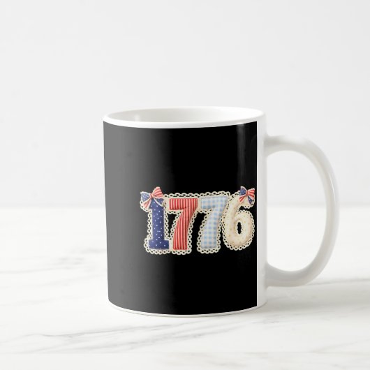 1776 Patchwork Patriotisch 4. Juli Unabhängigkeit Kaffeetasse (Rechts)