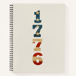 1776 Patriotic American Flag Notebook - Lined Notizblock