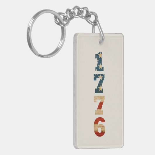 1776 Patriotic American Flag Schlüsselanhänger (Vorderseite links)