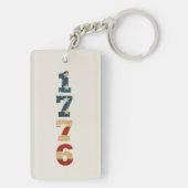 1776 Patriotic American Flag Schlüsselanhänger (Rückseite)
