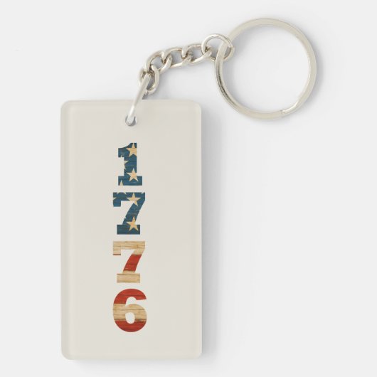 1776 Patriotic American Flag Schlüsselanhänger (Rückseite)