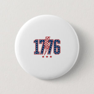 1776 Patriotischer Blitz vintage Grafik T-Shirt_ Button