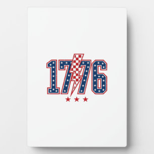 1776 Patriotischer Blitz Vintage Grafik T-Shirt_ Fotoplatte