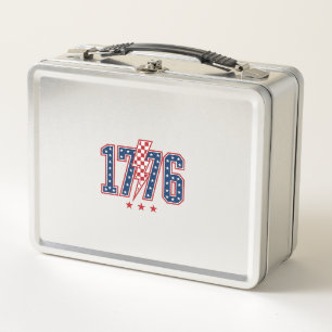 1776 Patriotischer Blitz vintage Grafik T-Shirt_ Metall Brotdose
