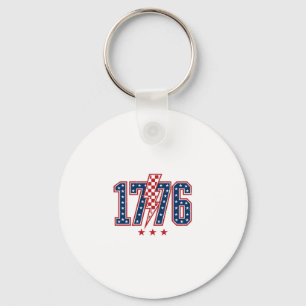 1776 Patriotischer Blitz Vintage Grafik T-Shirt_ Schlüsselanhänger