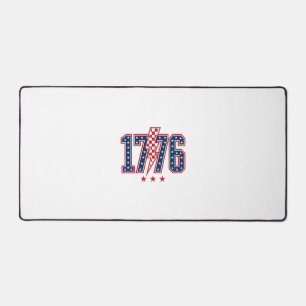 1776 Patriotischer Blitz Vintage Grafik T-Shirt_ Schreibtischunterlage