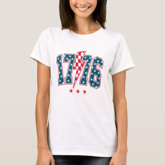 1776 Patriotischer Renn-Blitz T-Shirt