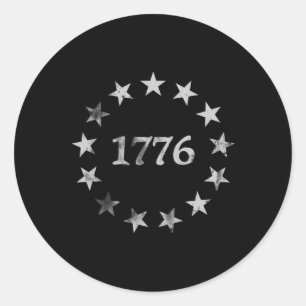 1776 Patriotischer Vintager Stil USA 4. Juli Runder Aufkleber