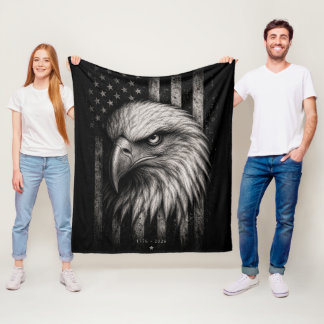 1776 Patriotischer Weißkopfseeadler Amerikanische Fleecedecke