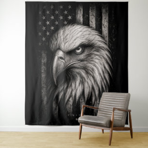 1776 Patriotischer Weißkopfseeadler Amerikanische Wandteppich