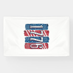 1776 Patriotisches Feuerwerk Vintage Vektor Design Banner