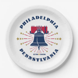 1776 Philadelphia Liberty Bell Paper Plate Pappteller