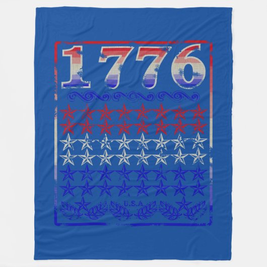 1776 - Sterne verblasst Fleecedecke (Vorderseite)