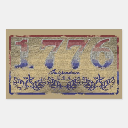1776 Unabhängigkeit  Rechteckiger Aufkleber (Vorderseite)