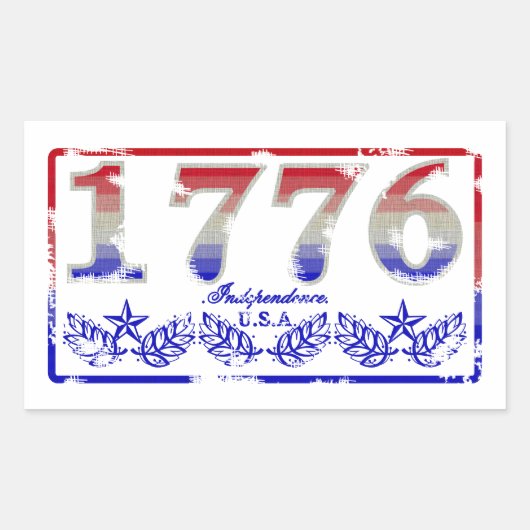 1776 Unabhängigkeit Rechteckiger Aufkleber (Vorderseite)